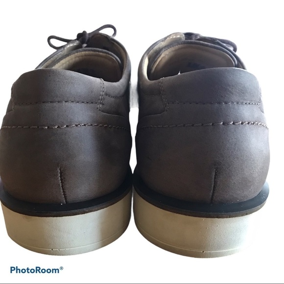 ECCO Oxford Tan Gray Mens Shoe Size 12-12.5 Extra Wide - Picture 3 of 9